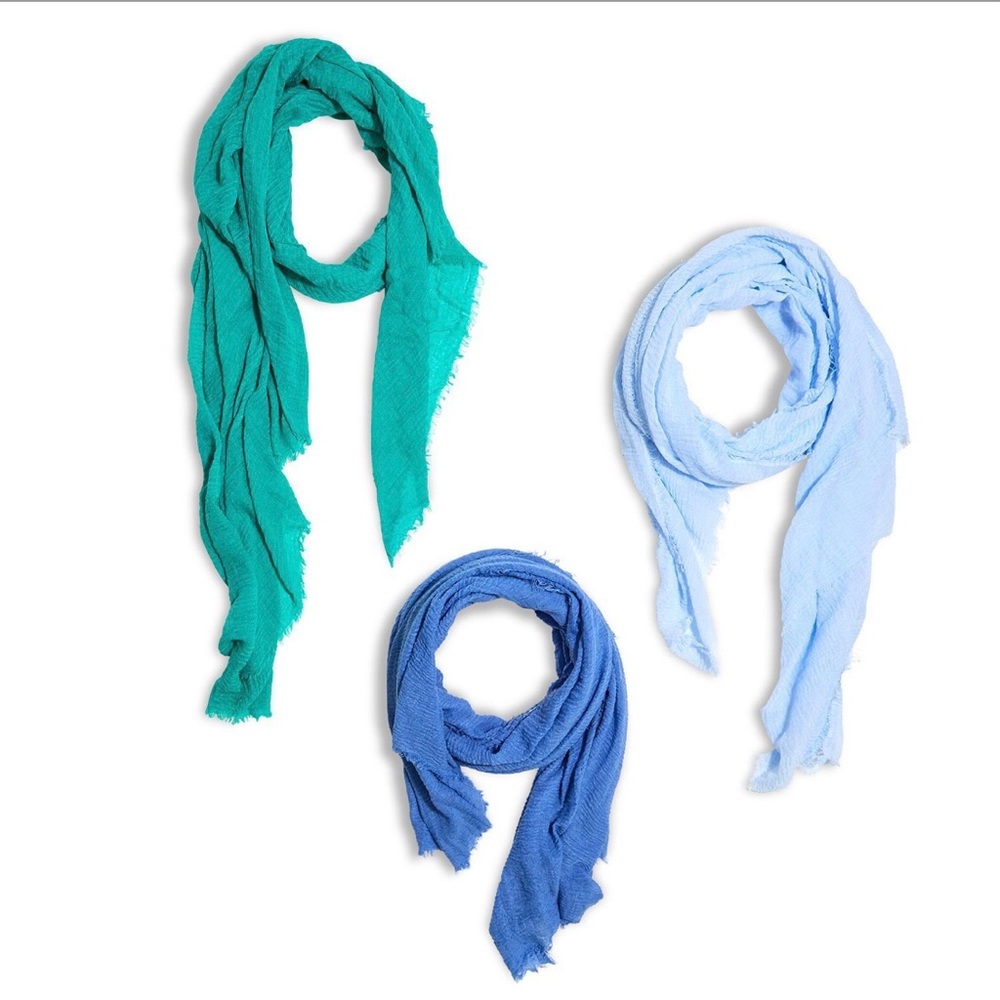 2 Chic Crinkle Scarf / Shawl with Eyelash Fringe - Picture 3 of 6